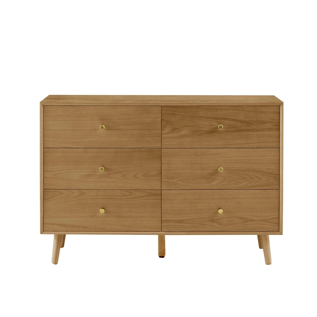 Heidi Oak 6 Drawer Chest - Light Wood