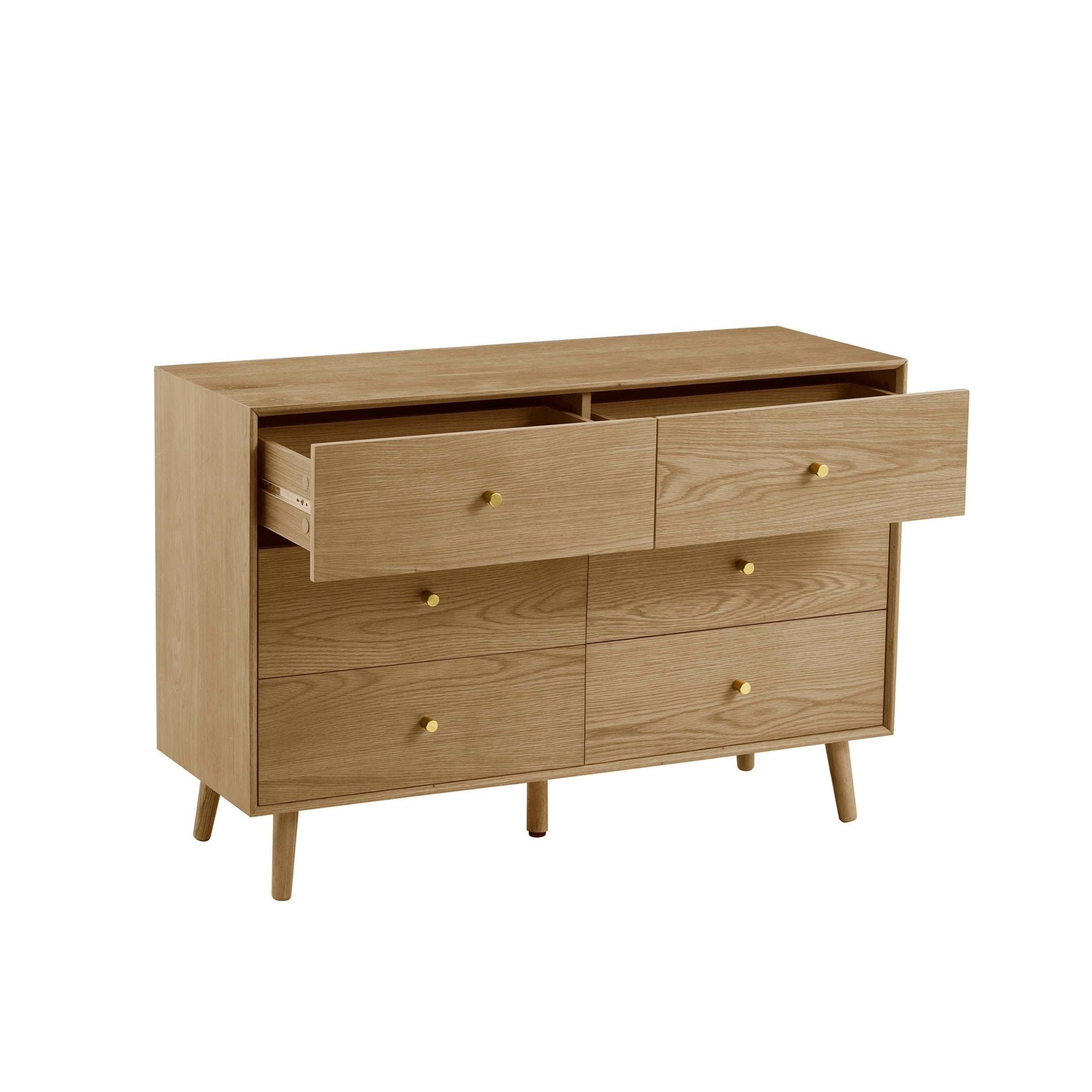 Heidi Oak 6 Drawer Chest - Light Wood