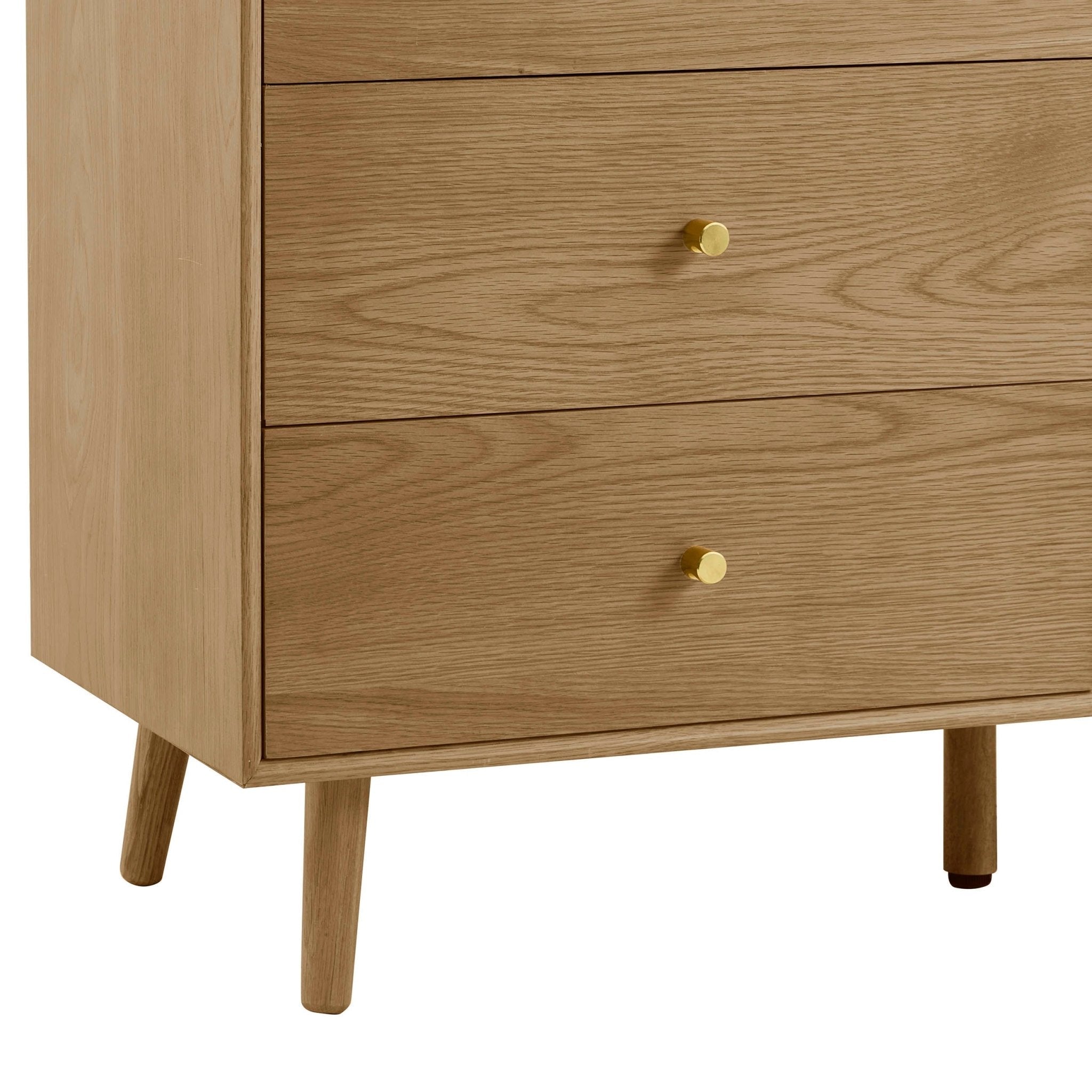 Heidi Oak 6 Drawer Chest - Light Wood