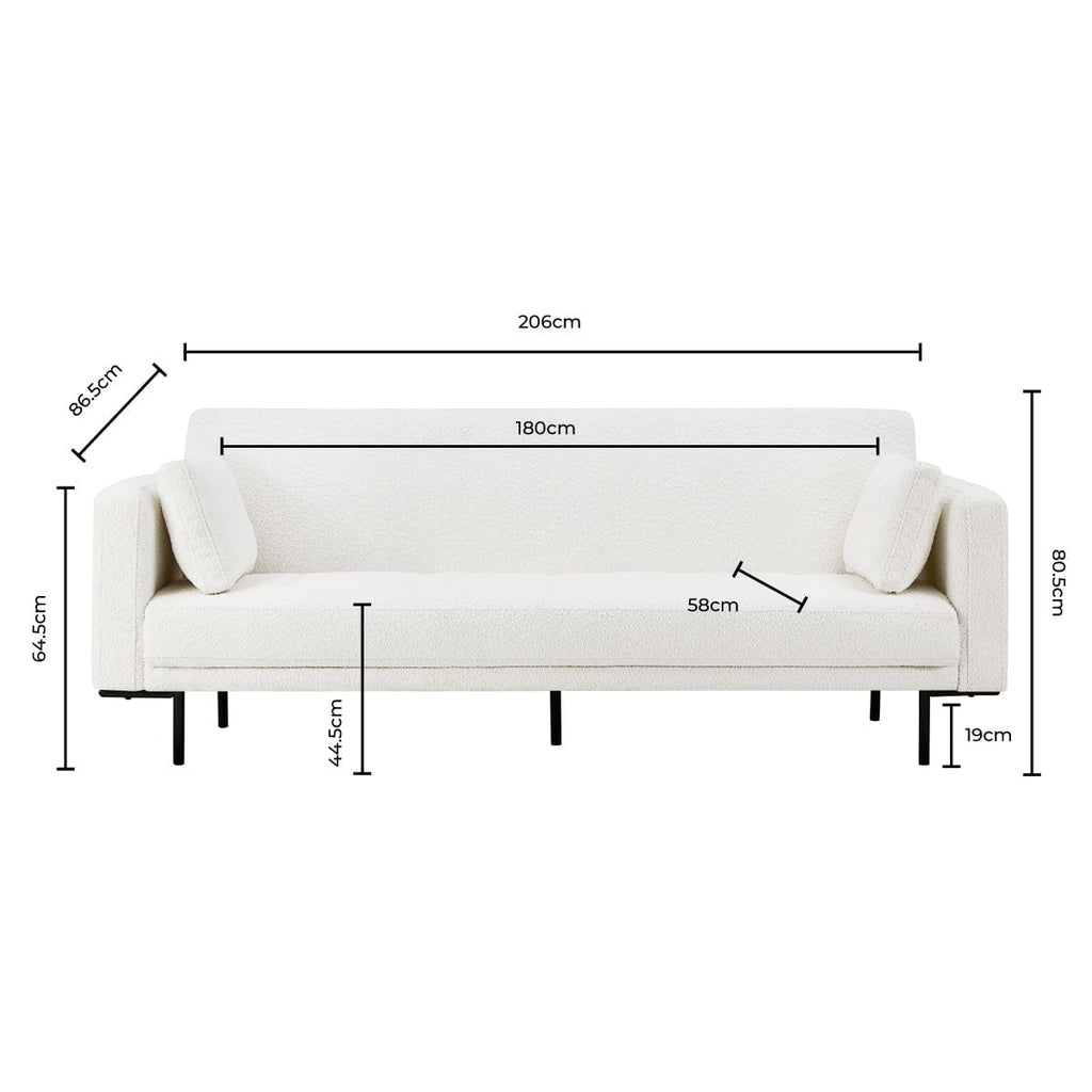 Hudson Bouclé Click Clack Sofa Bed - Off White