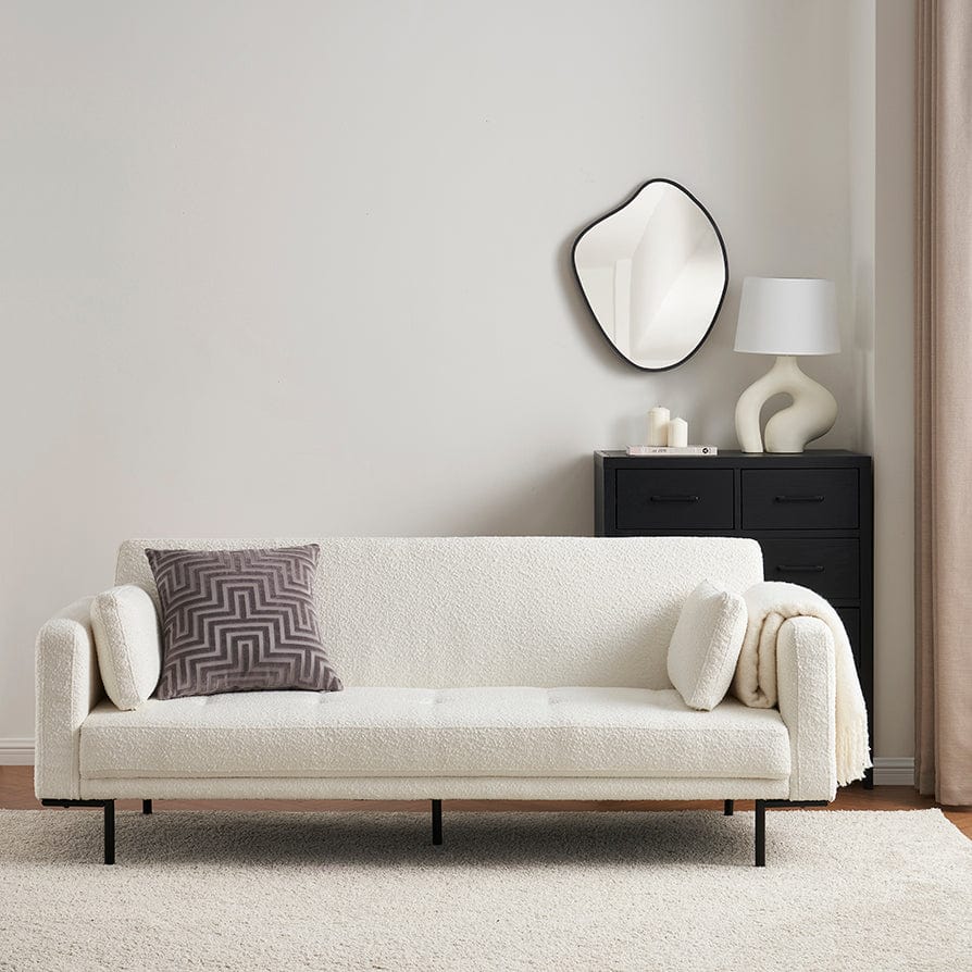 Hudson Bouclé Click Clack Sofa Bed - Off White
