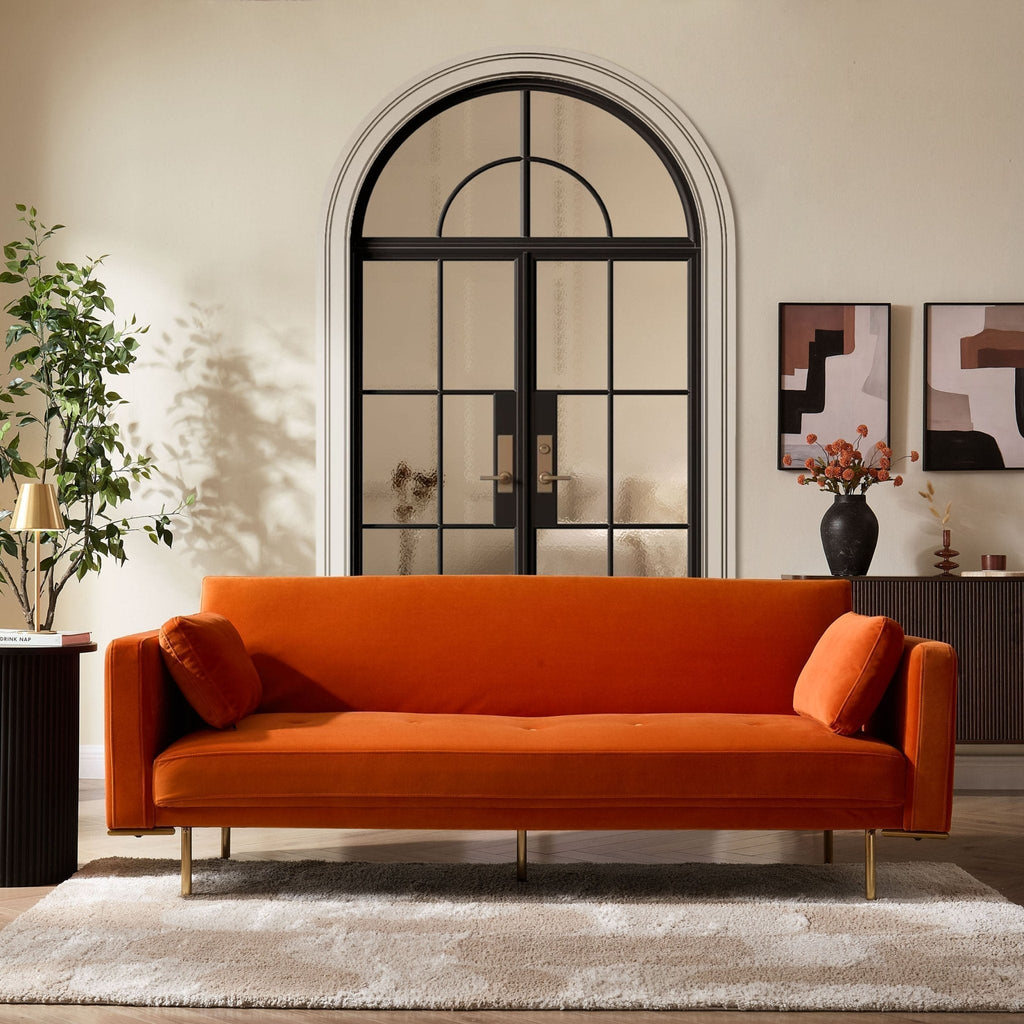 Hudson Click Clack Sofa Bed - Bright Orange