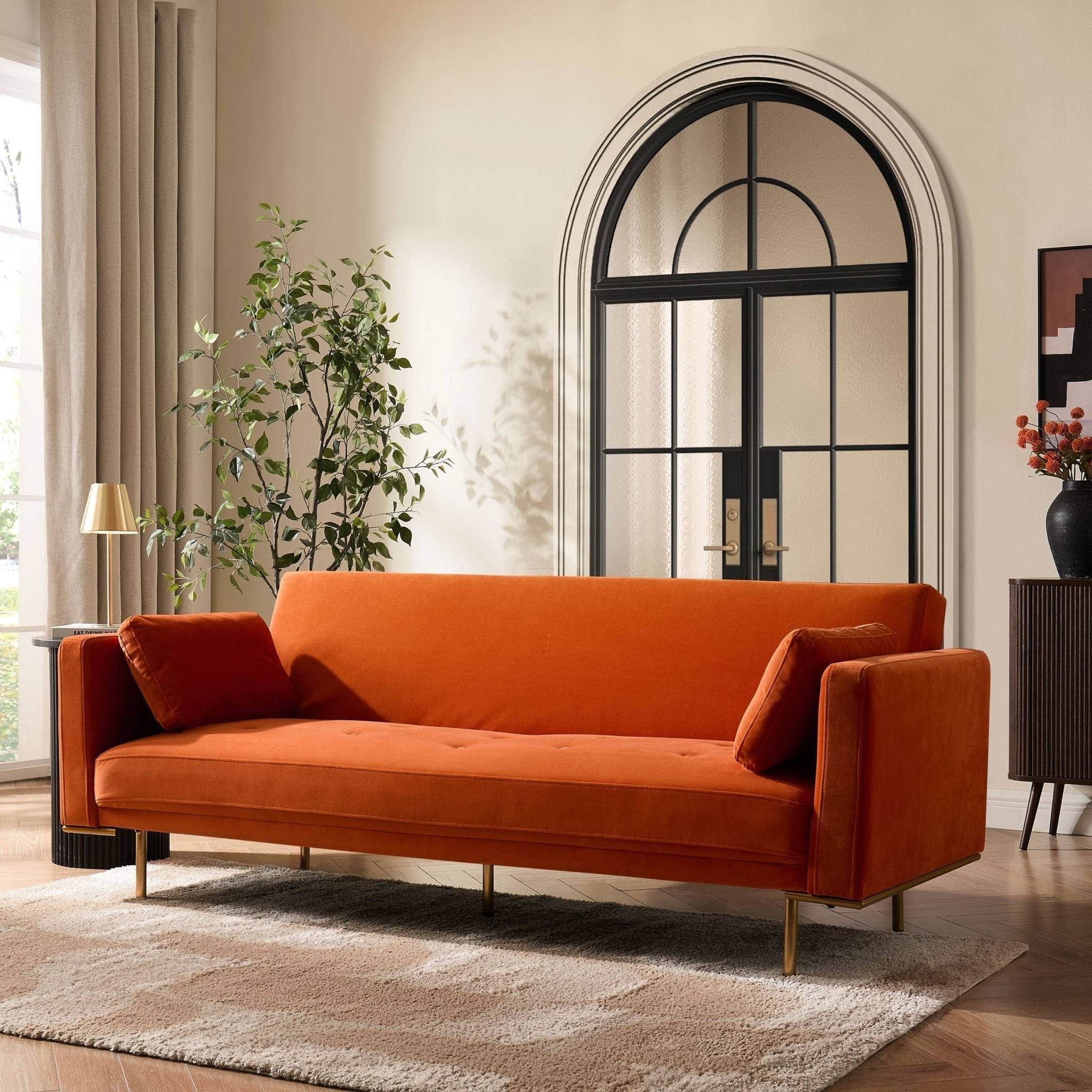 Hudson Click Clack Sofa Bed - Bright Orange