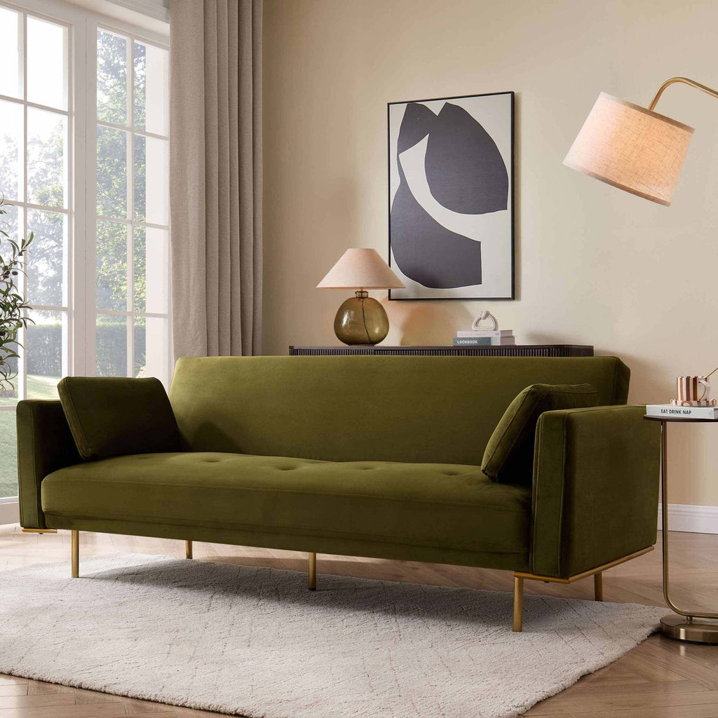 Hudson Click Clack Sofa Bed - Rich Green