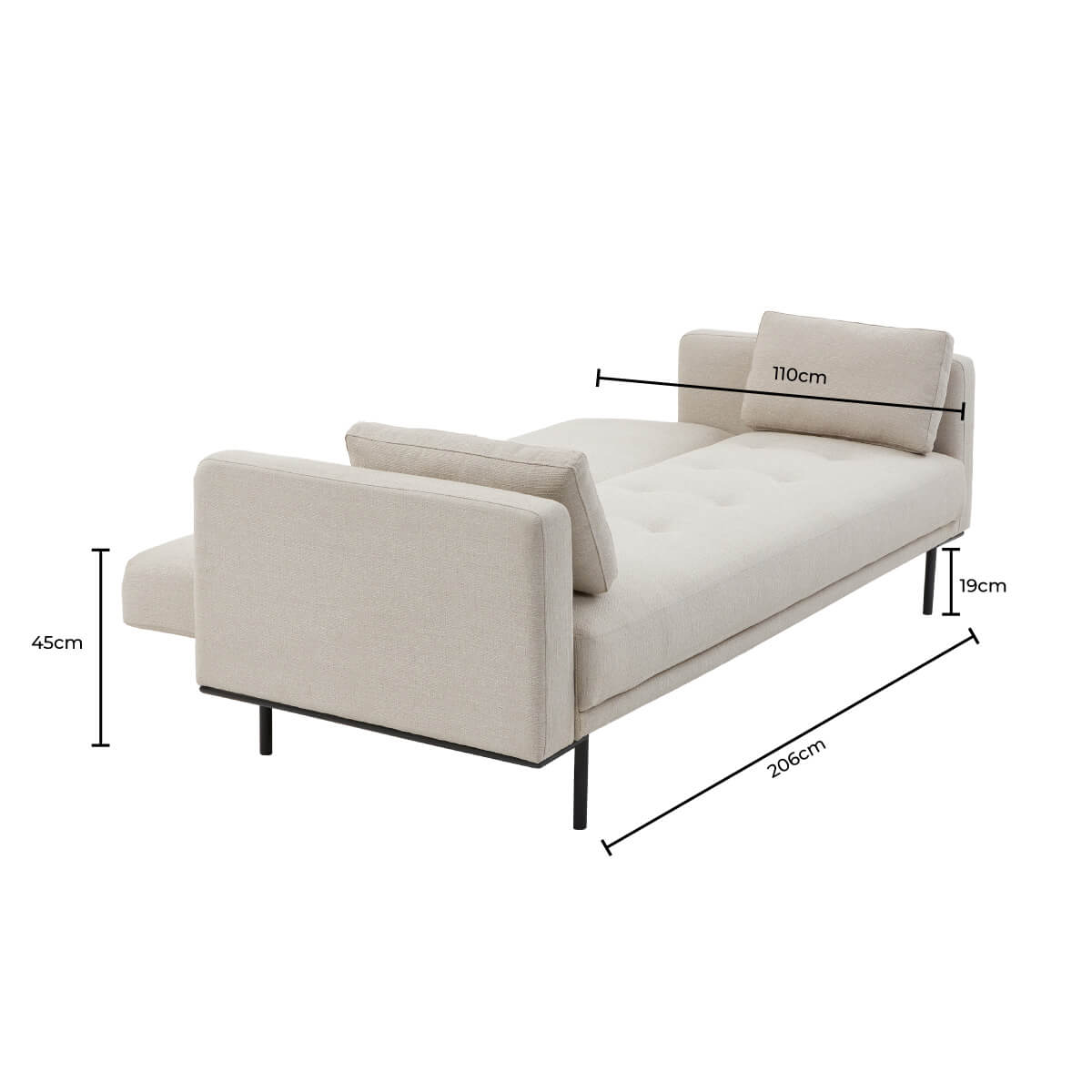 Hudson Click Clack Sofa Bed - Stone Grey