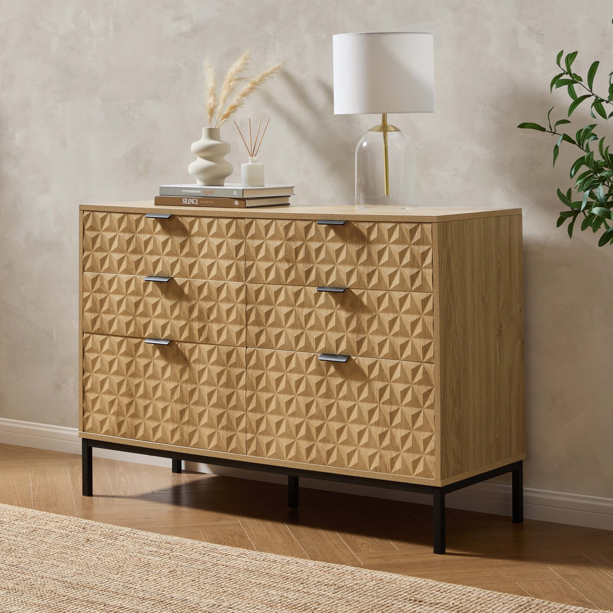 Isabella 6 Drawer Chest - Light Wood