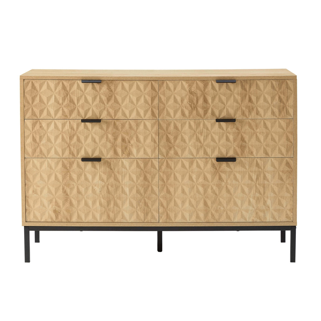 Isabella 6 Drawer Chest - Light Wood