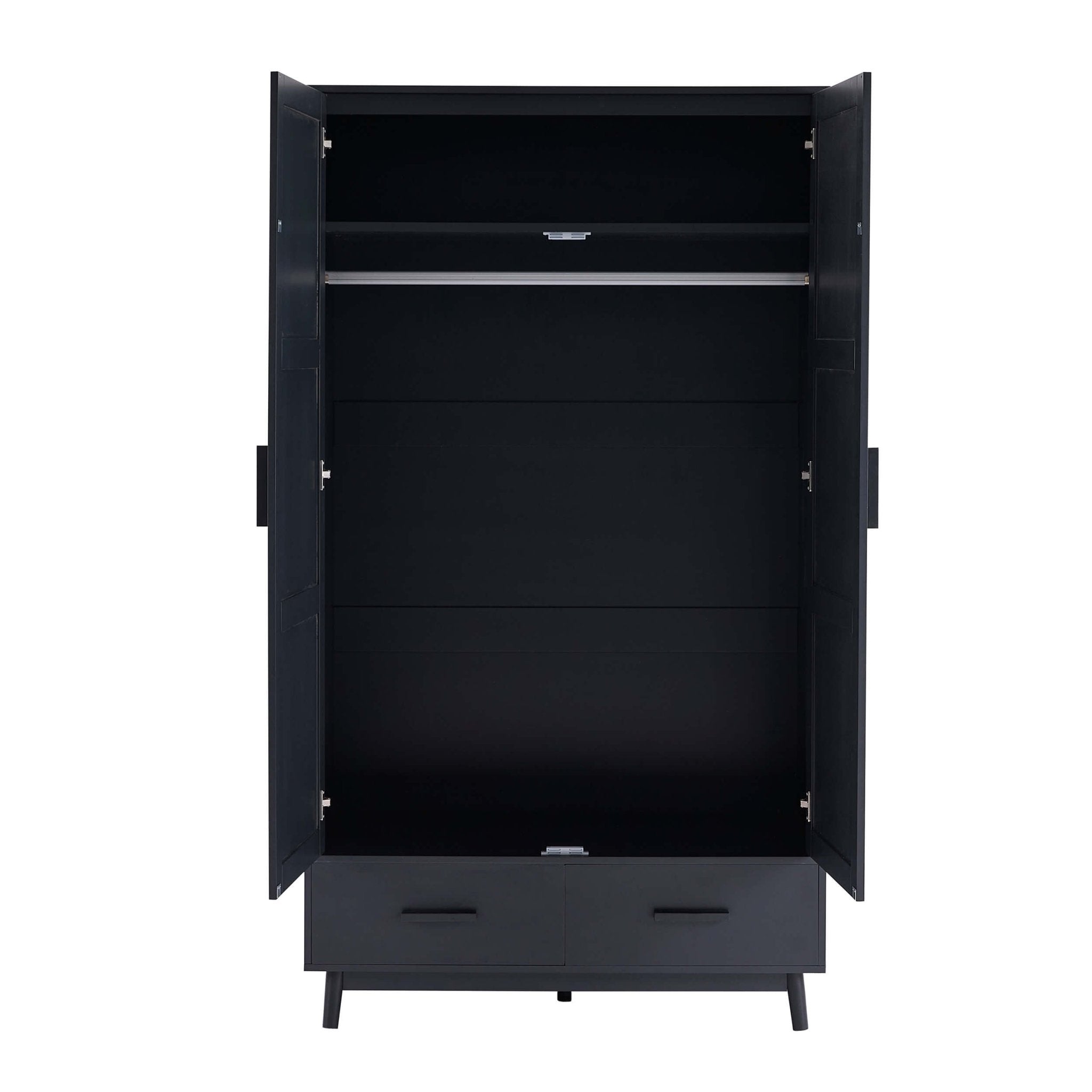 Isla 2 Door Wardrobe with Drawers - Black