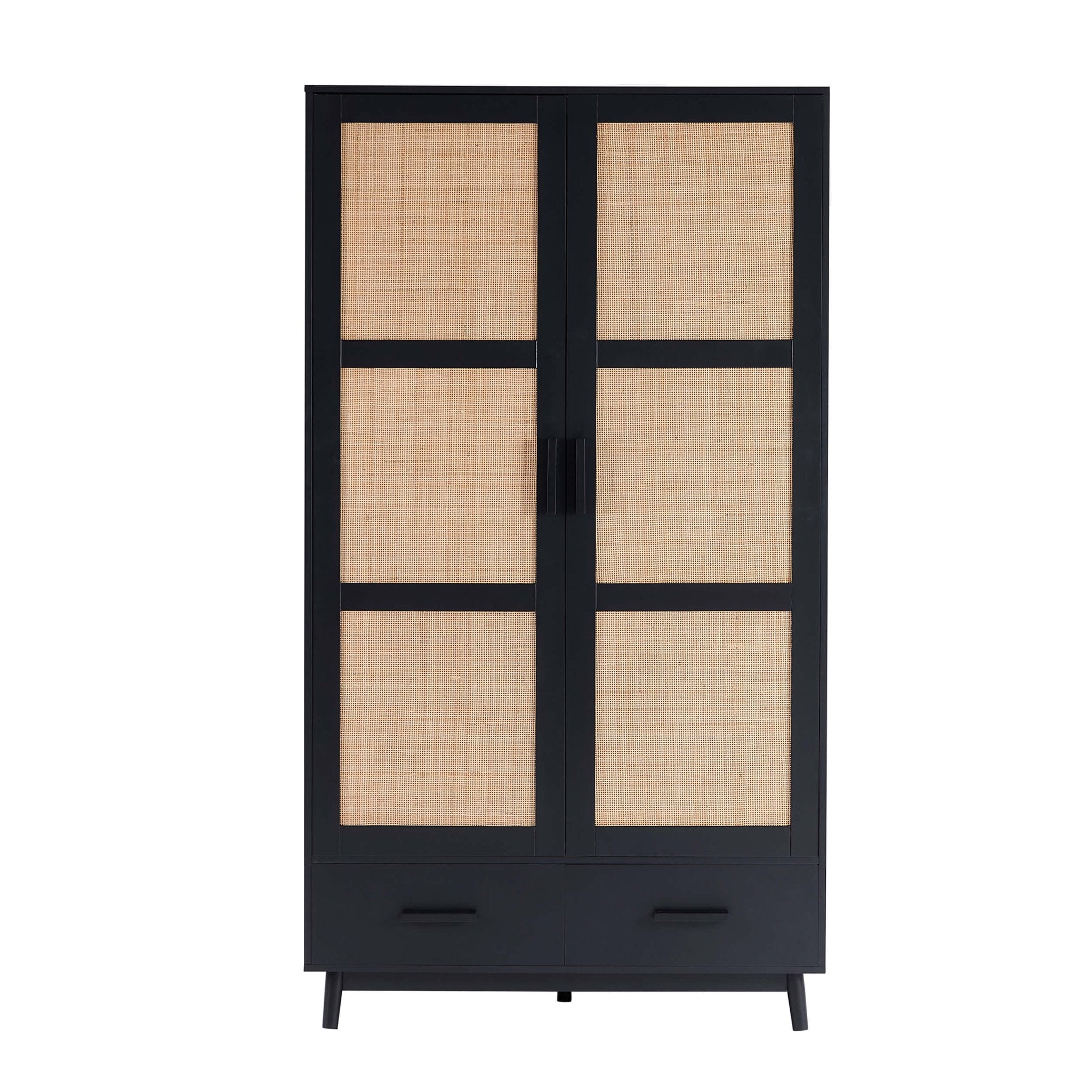 Isla 2 Door Wardrobe with Drawers - Black
