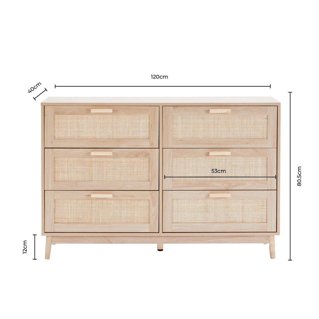 Isla 6 Drawer Chest - Cream