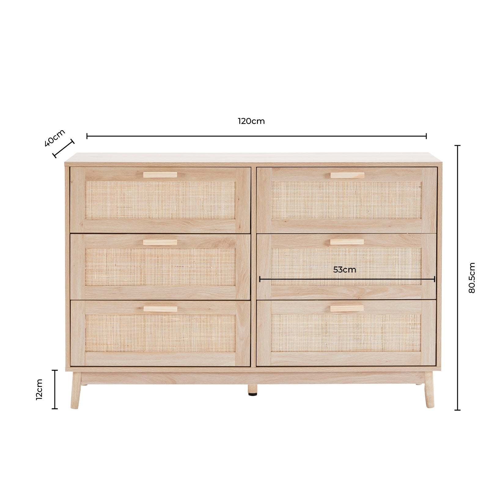Isla 6 Drawer Chest - Cream