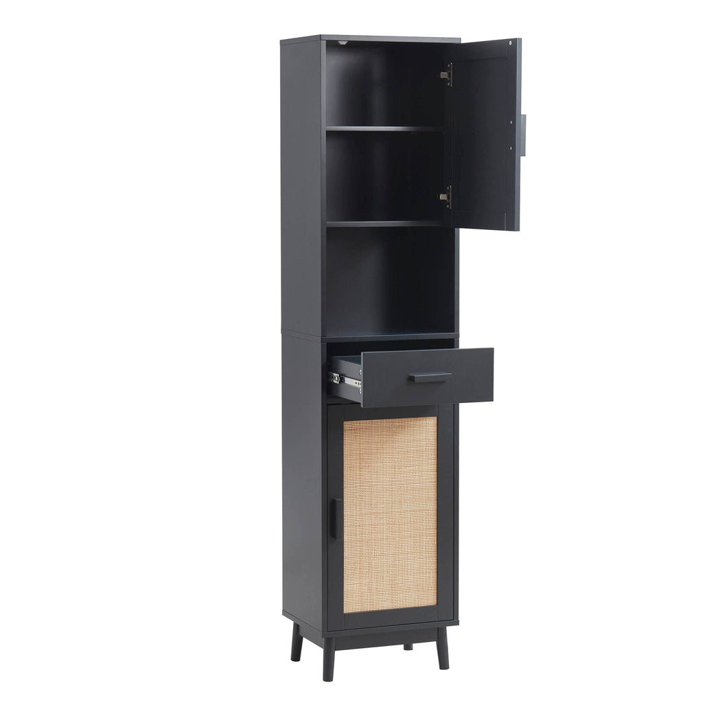 Isla Tall Storage Unit - Black