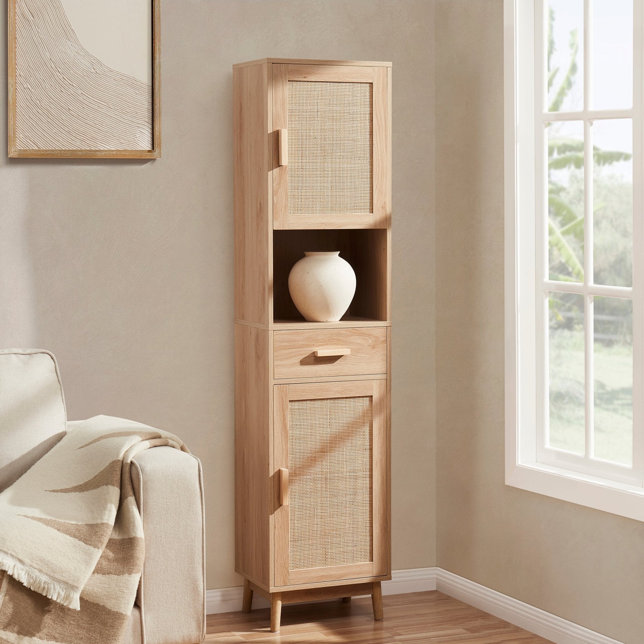 Isla Tall Storage Unit - Natural