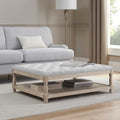 Knaresborough Button Back Coffee Table Pouffe - Light Grey
