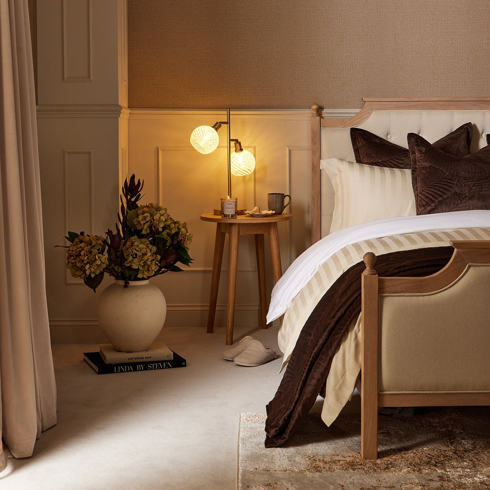 Luxor Bed Frame - Cream Linen