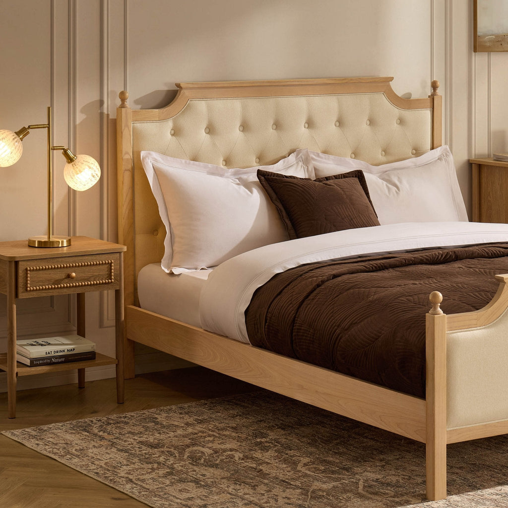 Luxor Bed Frame - Cream Linen
