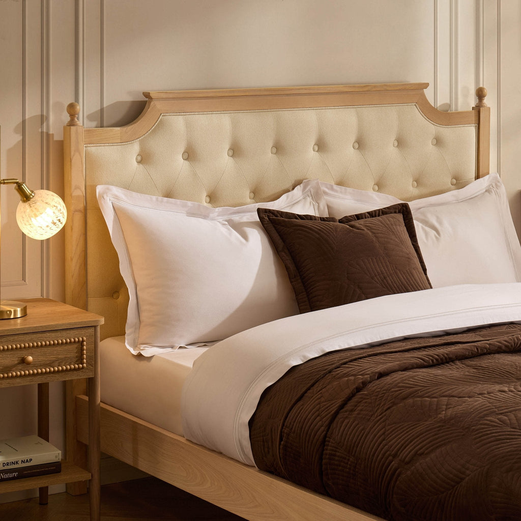 Luxor Bed Frame - Cream Linen