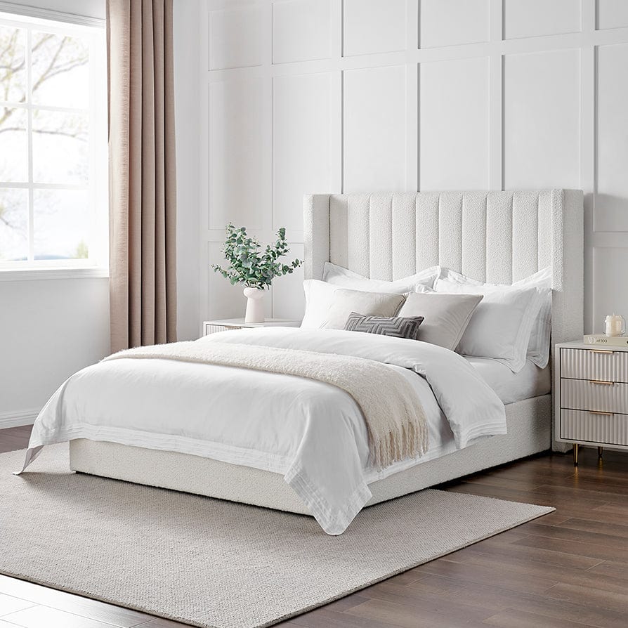 Madison Bouclé Ottoman Storage Bed - Off White