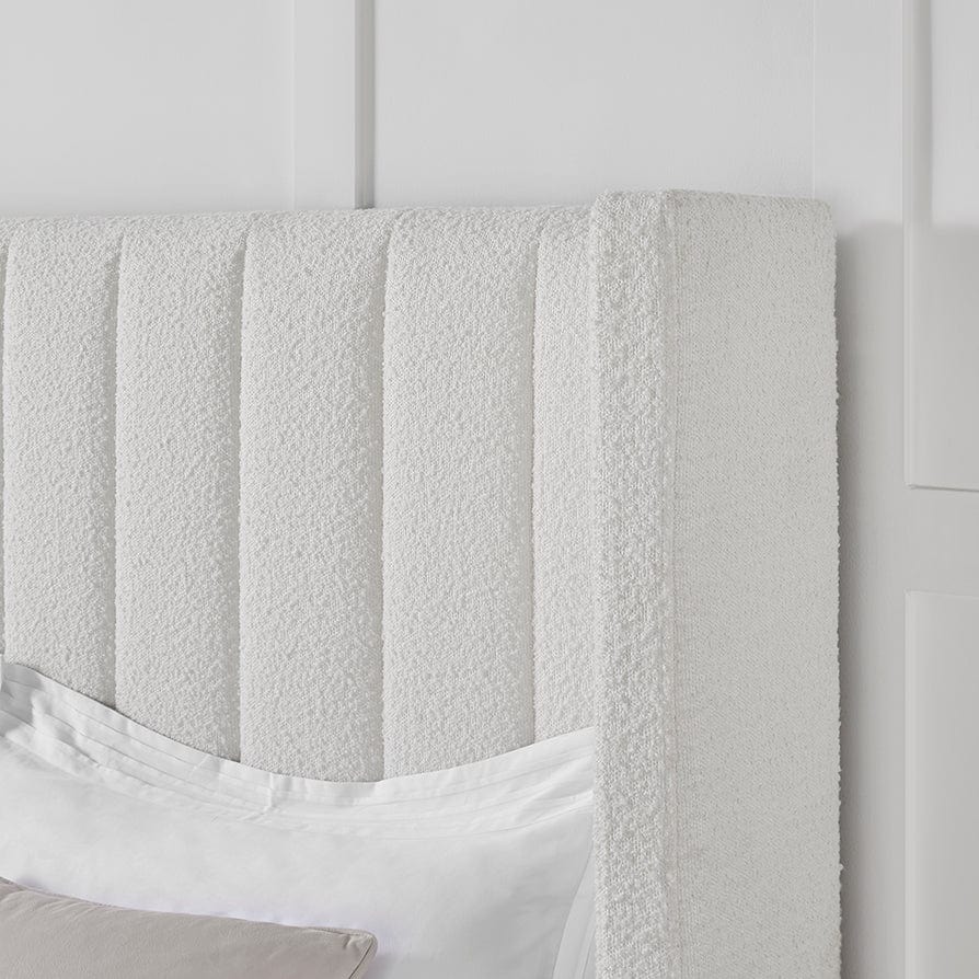 Madison Bouclé Ottoman Storage Bed - Off White