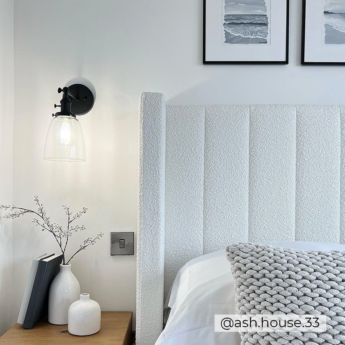 Madison Bouclé Ottoman Storage Bed - Off White