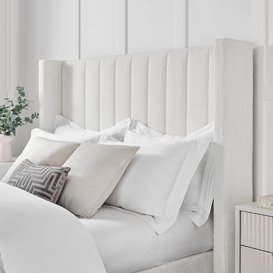 Madison Bouclé Ottoman Storage Bed - Off White