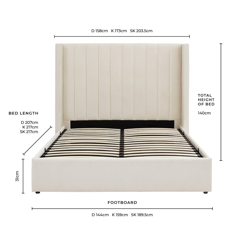Madison Ottoman Storage Bed - Ecru