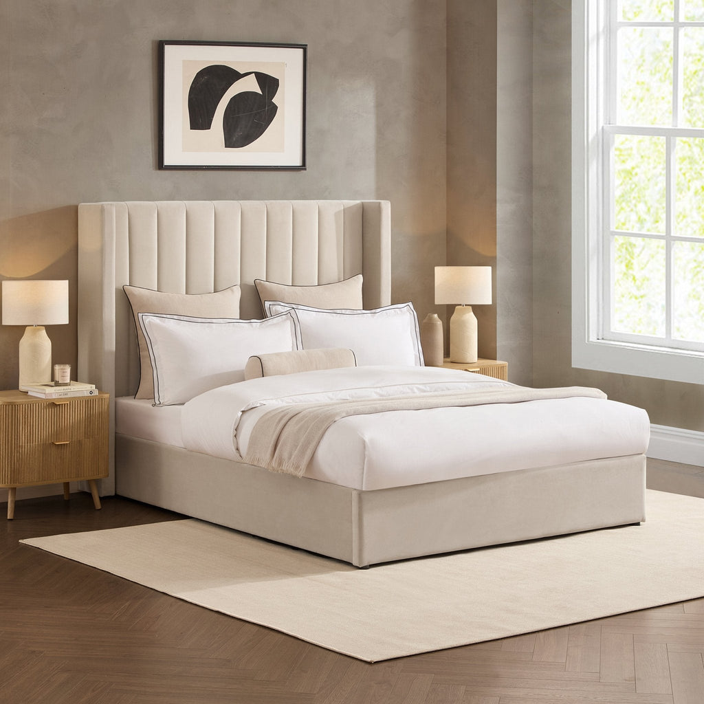 Madison Ottoman Storage Bed - Ecru
