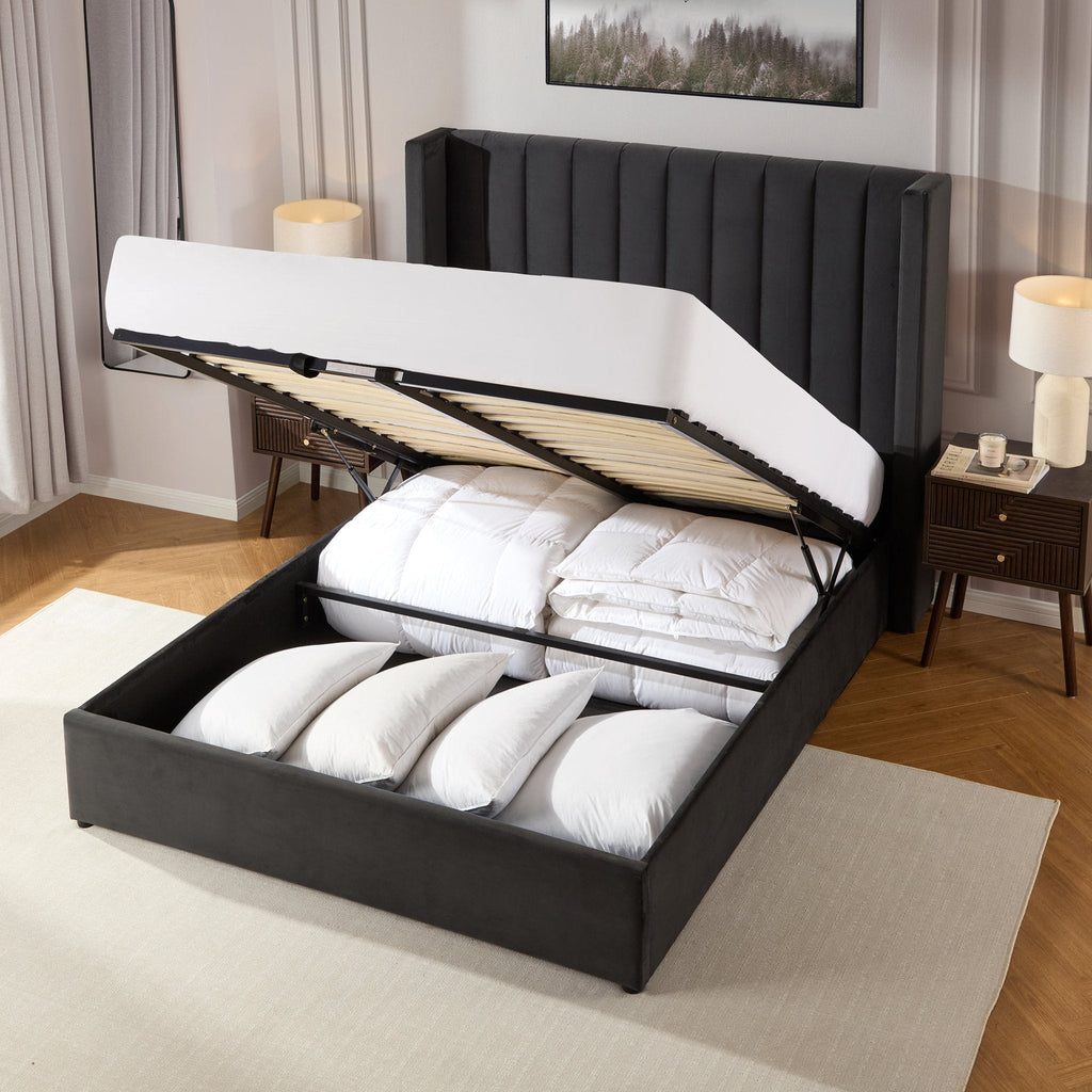 Madison Ottoman Storage Bed - Ink