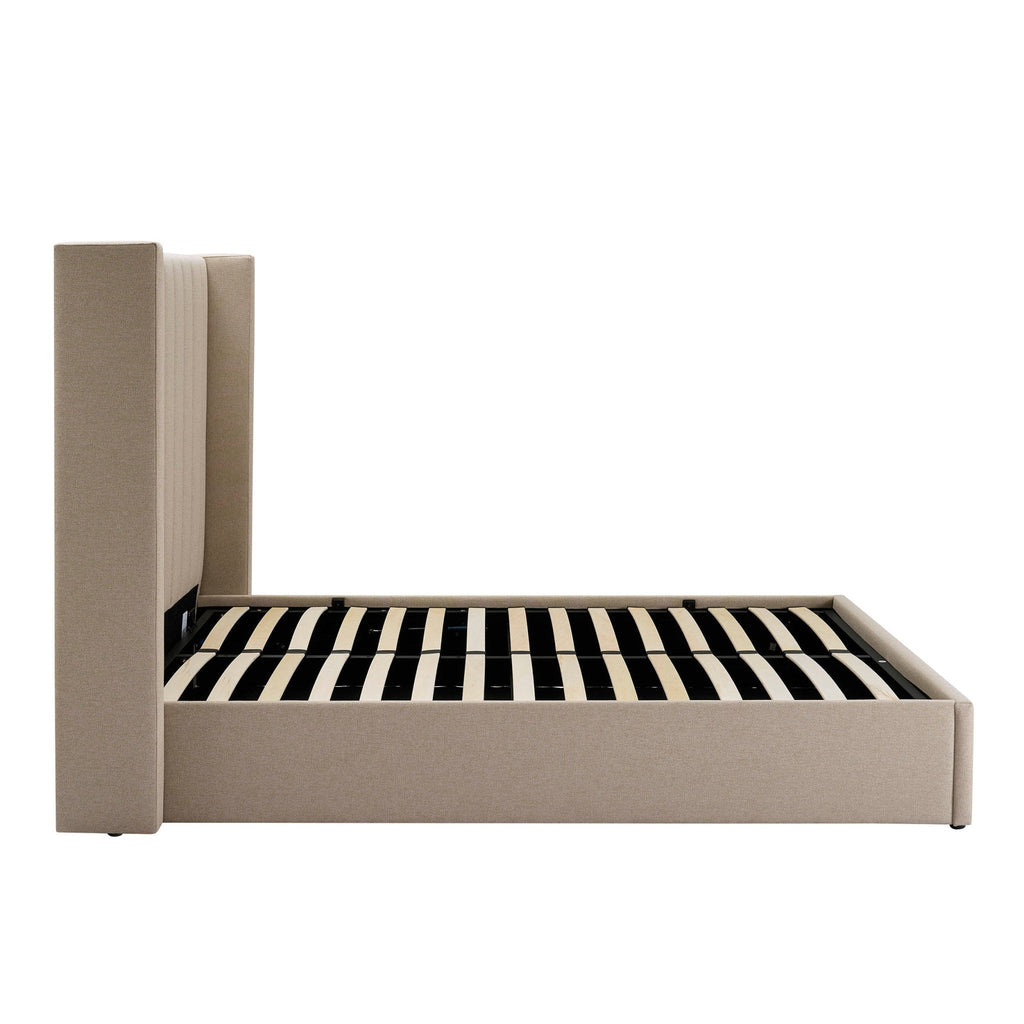Madison Ottoman Storage Bed - Oatmeal