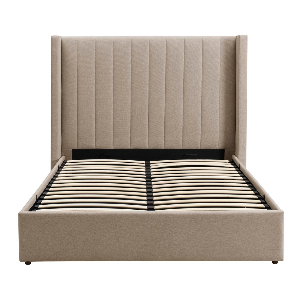 Madison Ottoman Storage Bed - Oatmeal