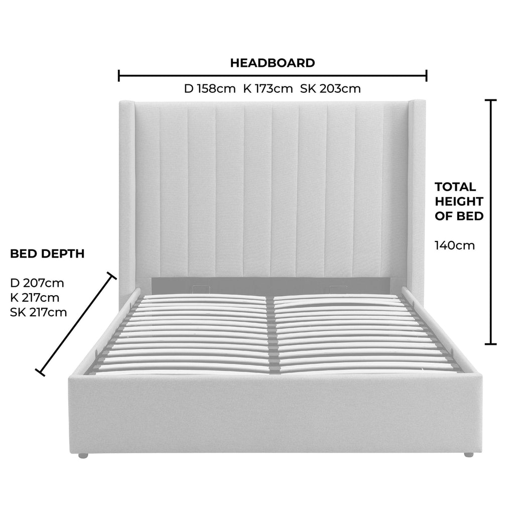 Madison Ottoman Storage Bed - Oatmeal