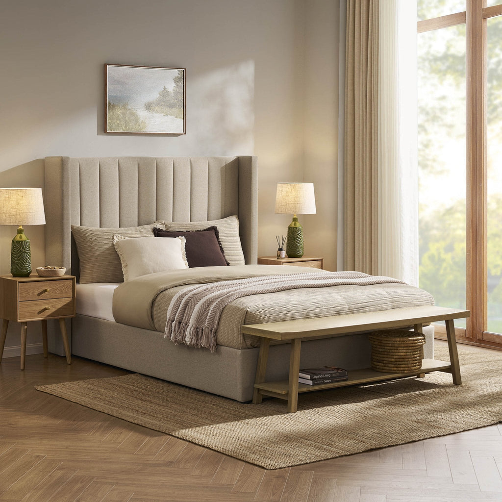 Madison Ottoman Storage Bed - Oatmeal