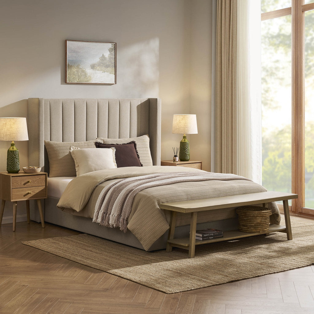 Madison Ottoman Storage Bed - Oatmeal