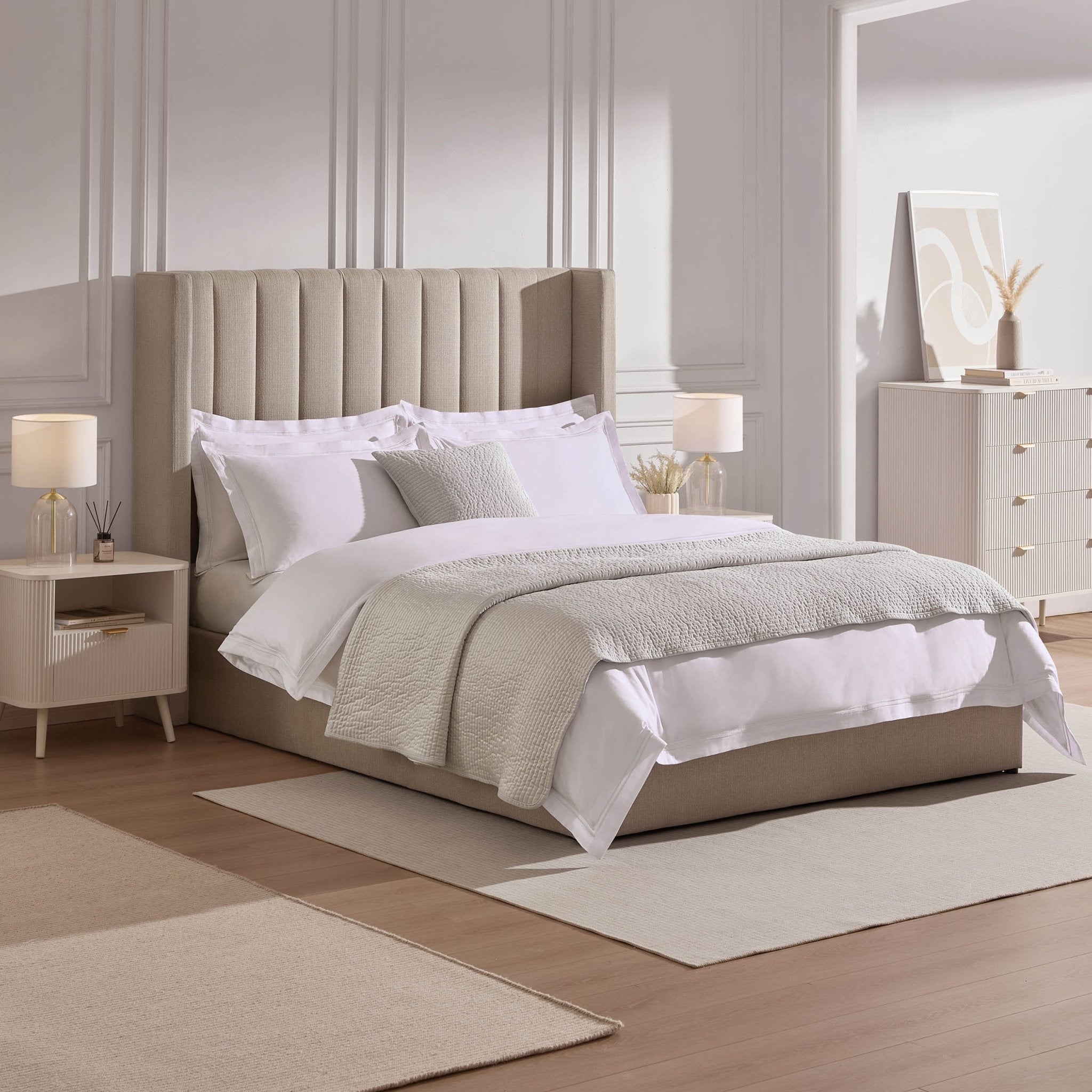 Madison Ottoman Storage Bed - Stone Grey