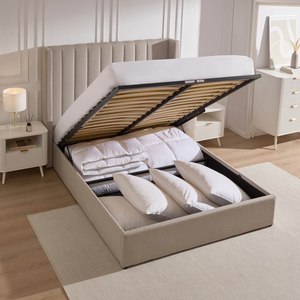 Madison Ottoman Storage Bed - Stone Grey