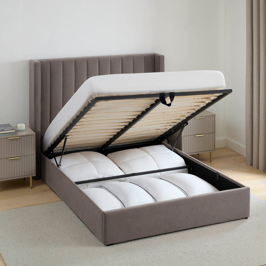 Madison Ottoman Storage Bed - Taupe