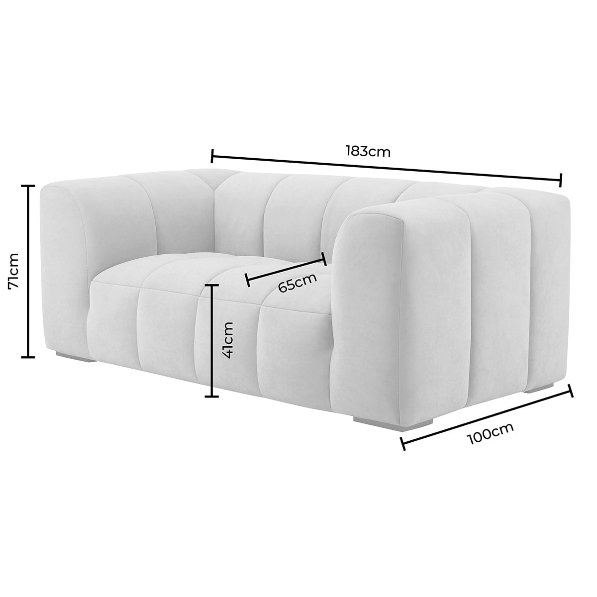 Manhattan 2 Seater Sofa - Stone