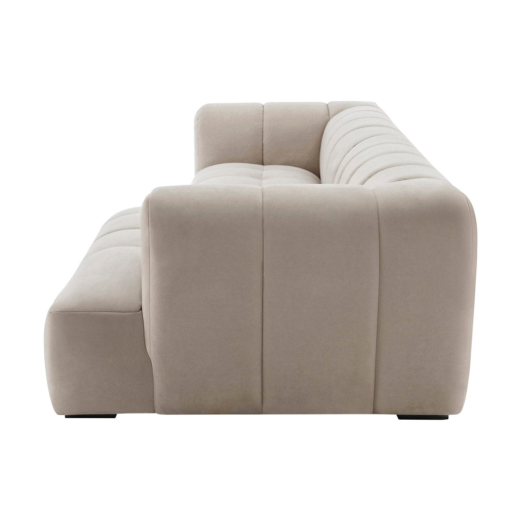 Manhattan Right Hand Large Chaise Sofa - Stone