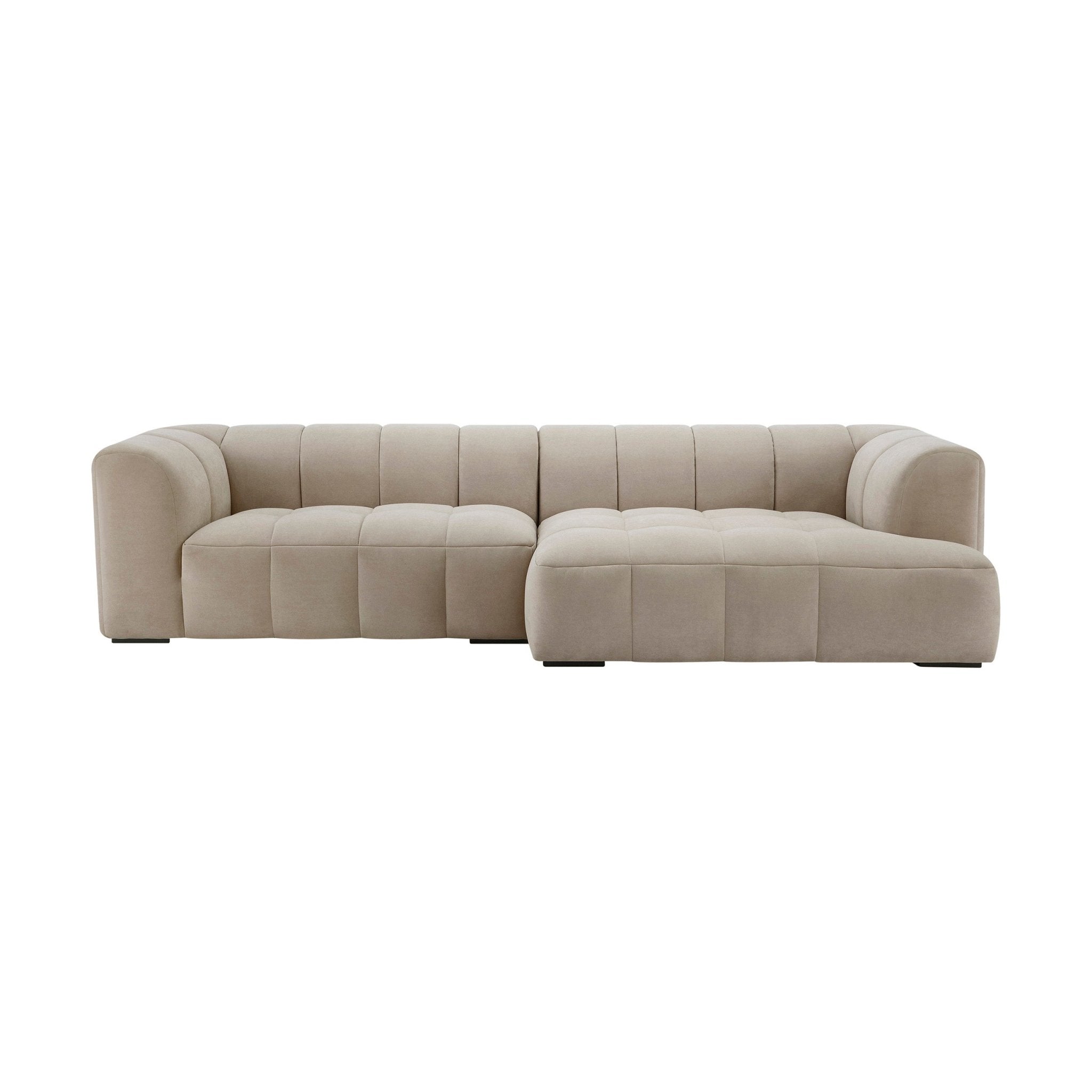 Manhattan Right Hand Large Chaise Sofa - Stone