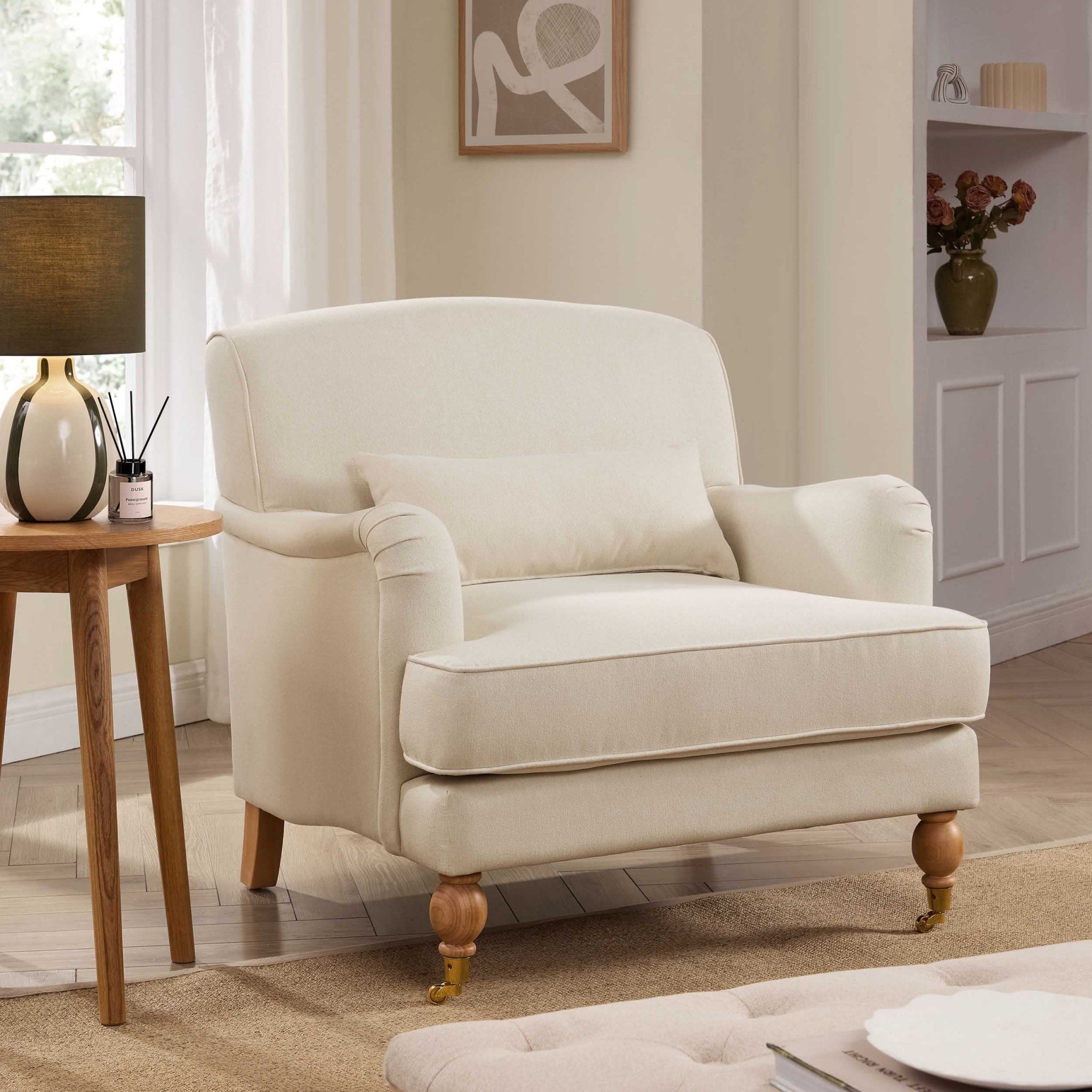 Mara Armchair - Cream Linen