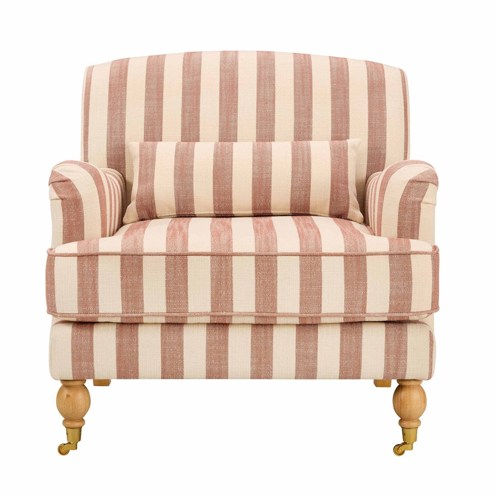 Mara Armchair - Raspberry Stripe