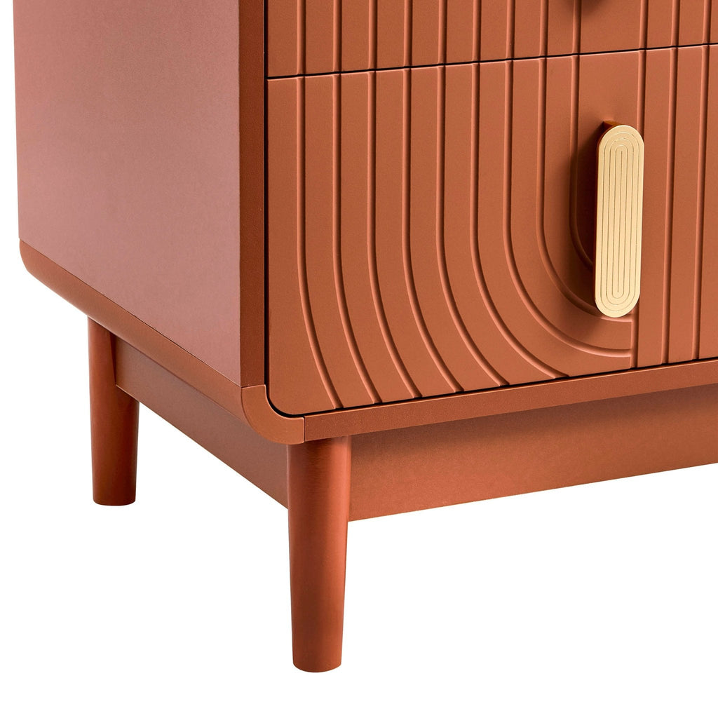 Marnie 2 Drawer Bedside Table - Burnt Orange