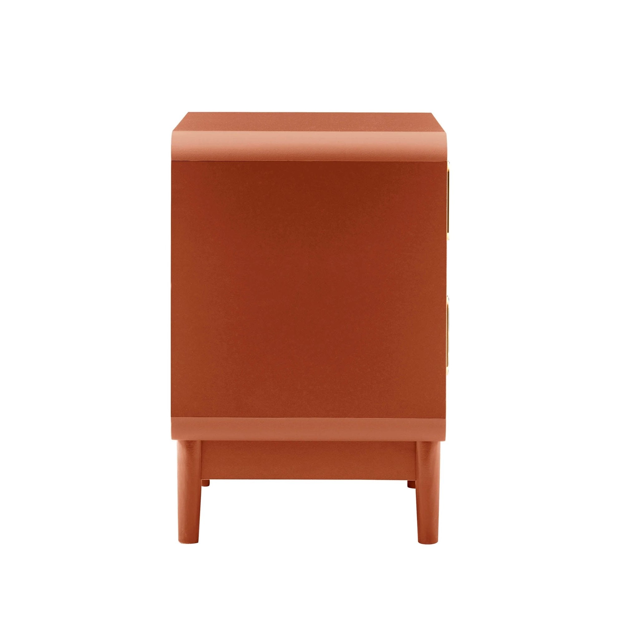 Marnie 2 Drawer Bedside Table - Burnt Orange