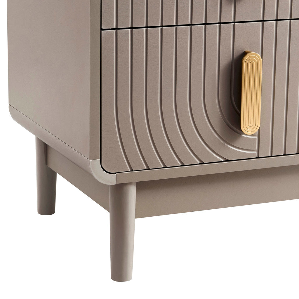 Marnie 2 Drawer Bedside Table - Taupe