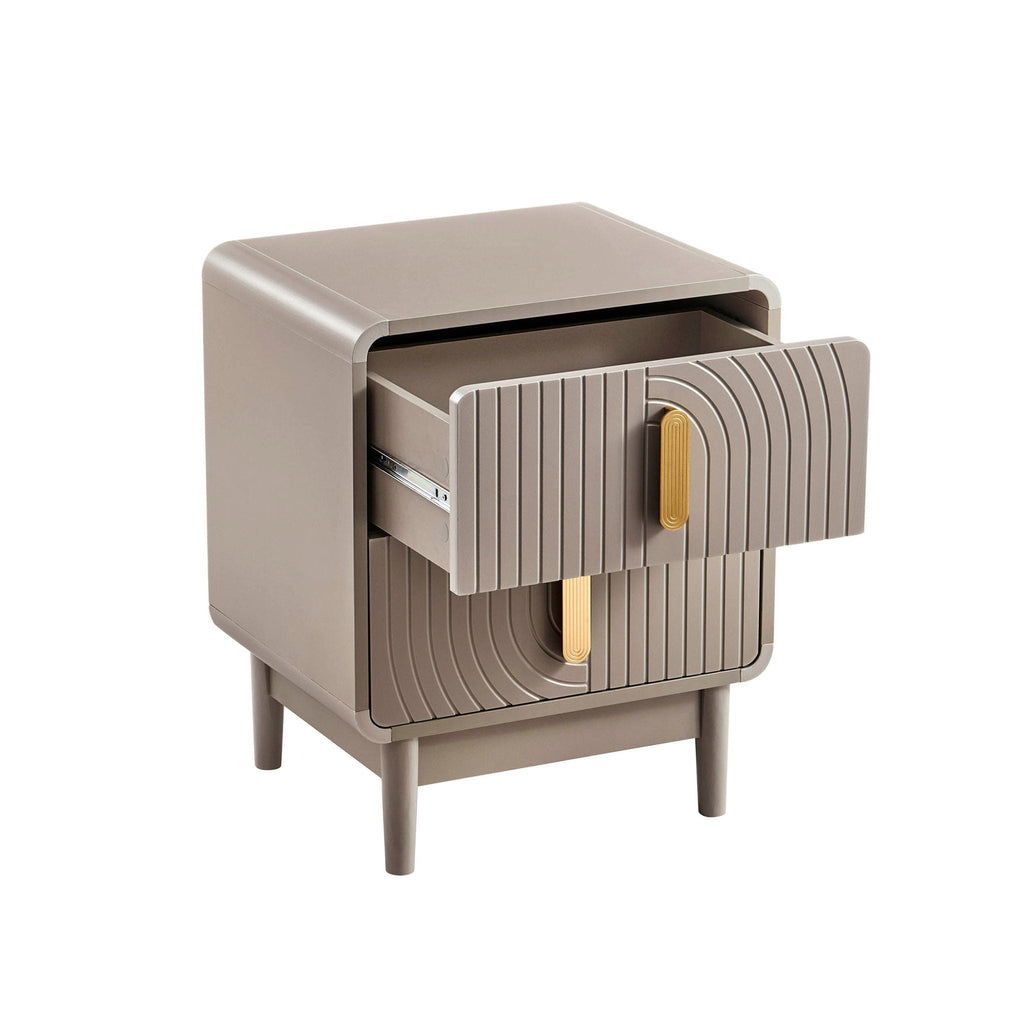 Marnie 2 Drawer Bedside Table - Taupe