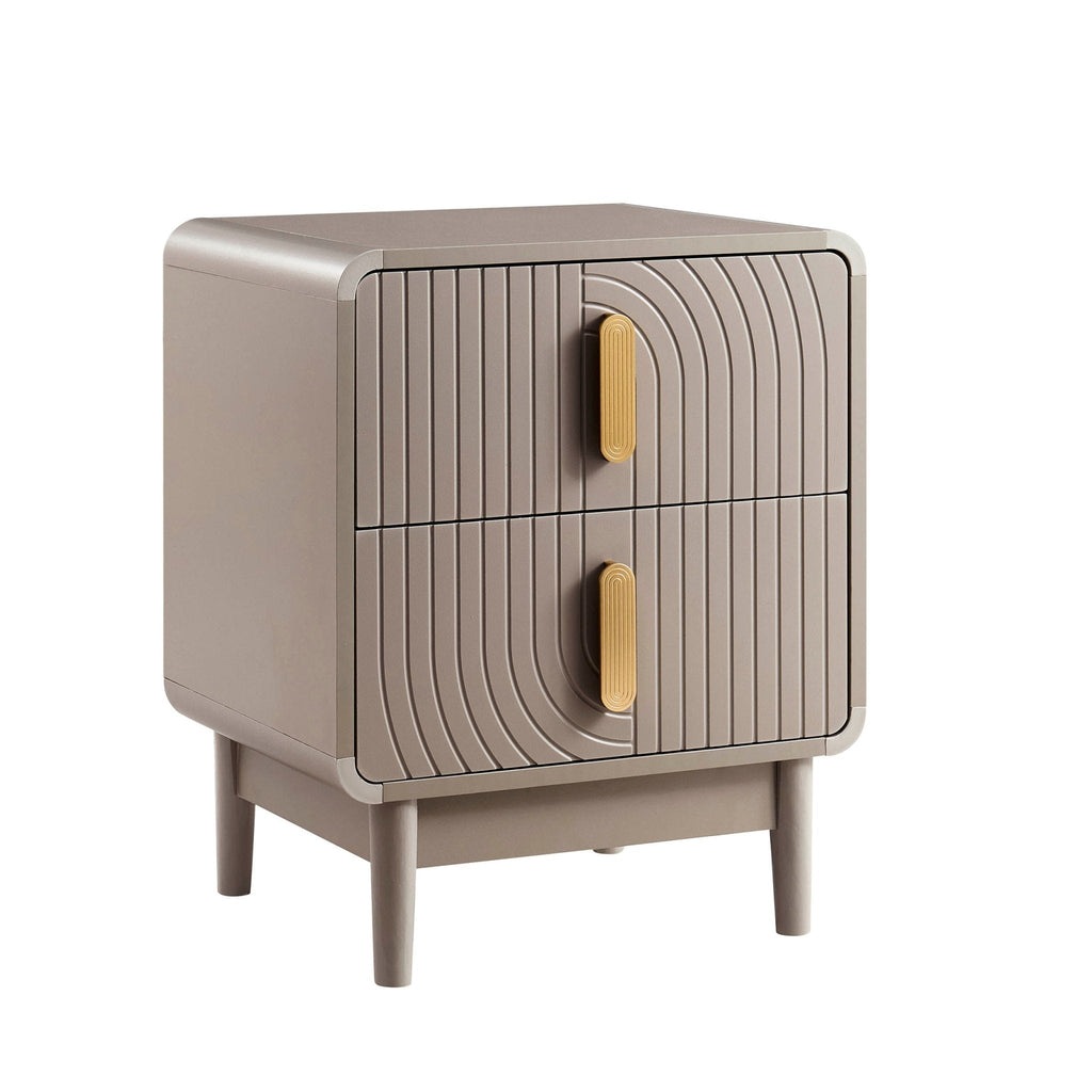 Marnie 2 Drawer Bedside Table - Taupe