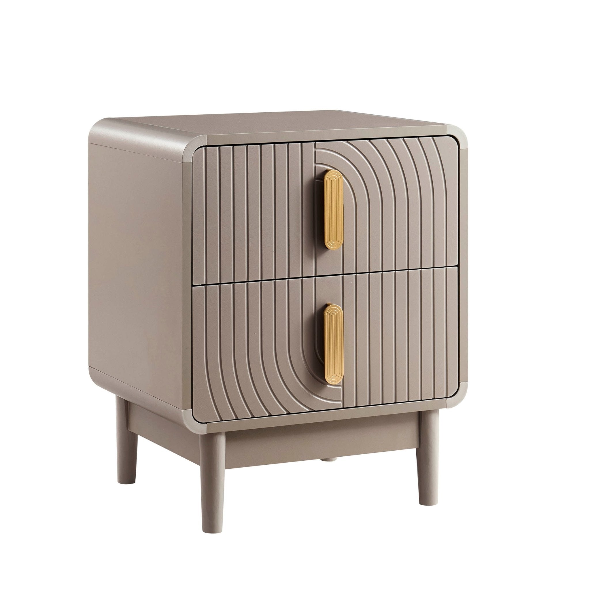 Marnie 2 Drawer Bedside Table - Taupe