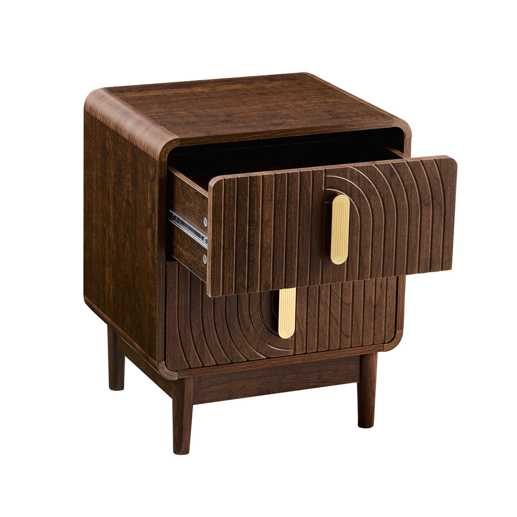 Marnie 2 Drawer Bedside Table - Walnut