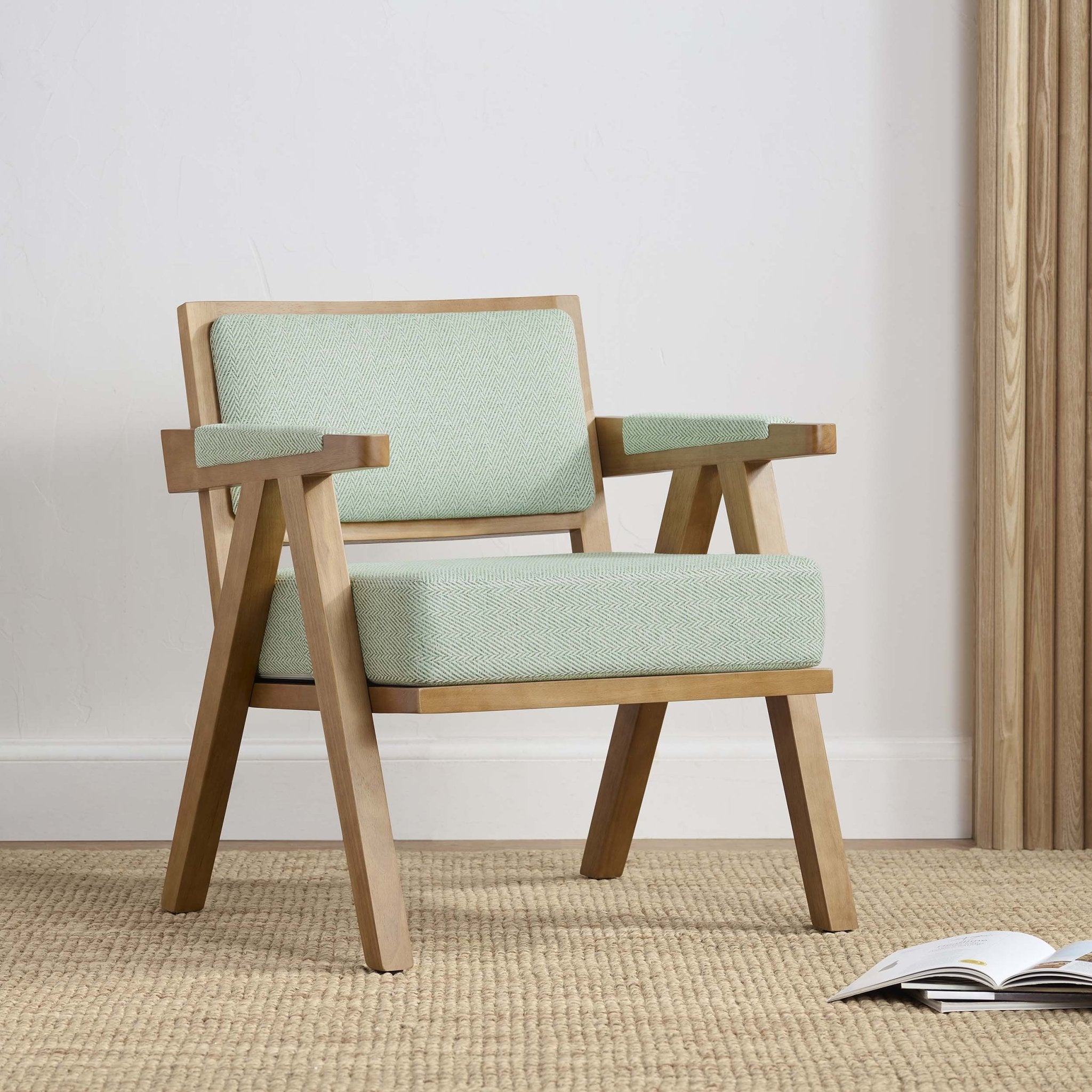 Matilda Accent Chair - Green Chevron