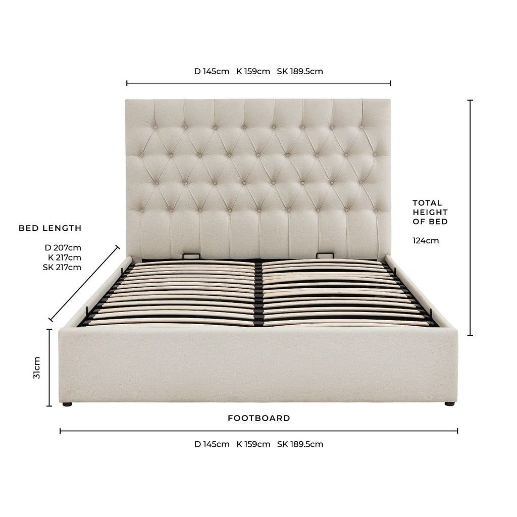 Middleton Ottoman Storage Bed - Natural